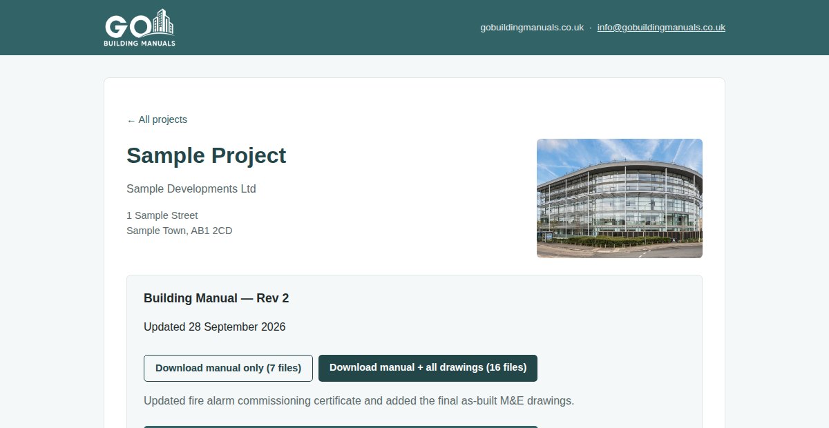 The current manual, ready to download – Go Building Manuals client portal